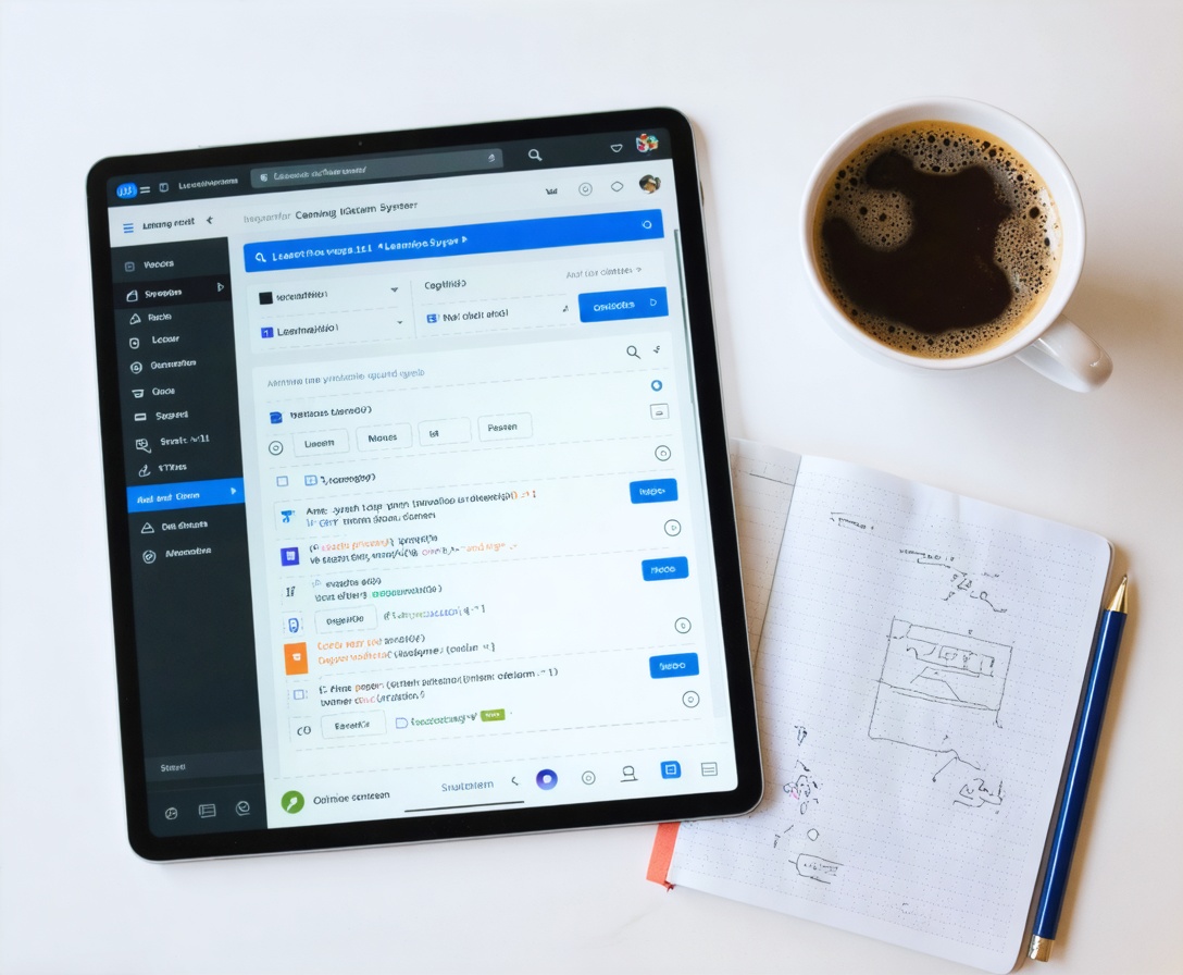 Дизайн учебной программы и учебные материалы на столе